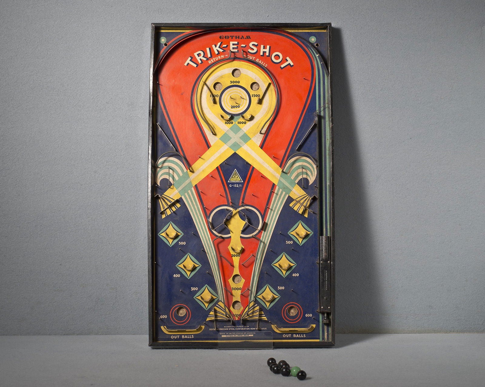 Art Deco Trik-E-Shot Pinball, 1936 - Luke Honey | Antiques, Chess, Backgammon & Games