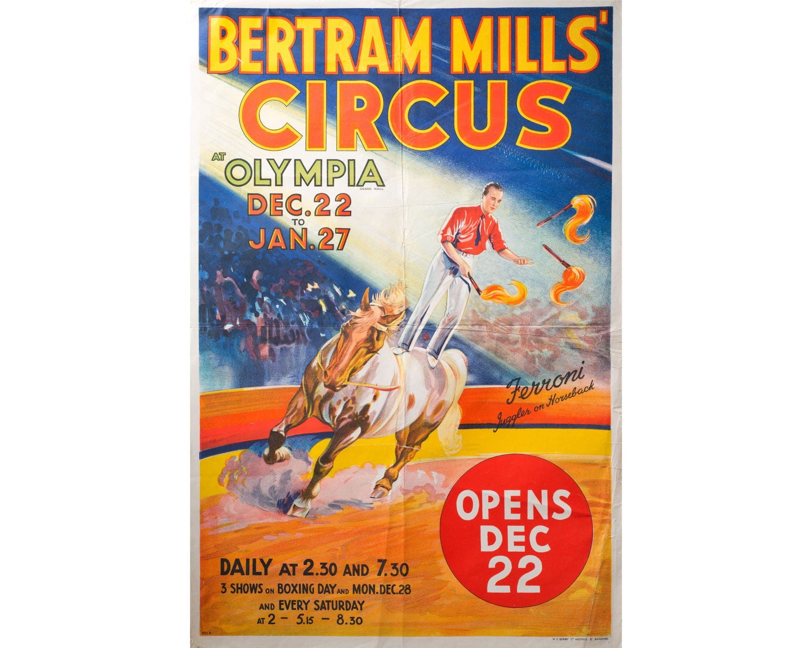 Bertram Mills Circus Poster, 1936 - Luke Honey | Antiques, Chess, Backgammon & Games