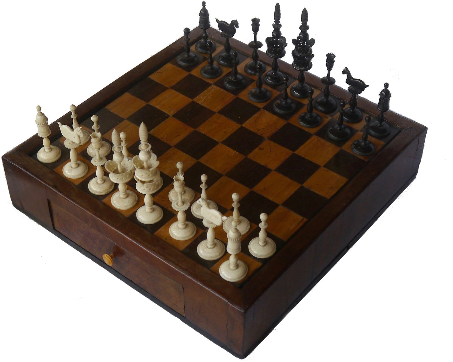 Biedermeier Chess Set & Board circa 1830 - Luke Honey | Antiques, Chess, Backgammon & Games