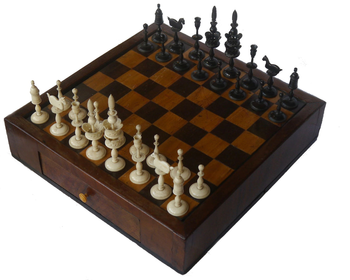 Biedermeier Chess Set & Board circa 1830 - Luke Honey | Antiques, Chess, Backgammon & Games