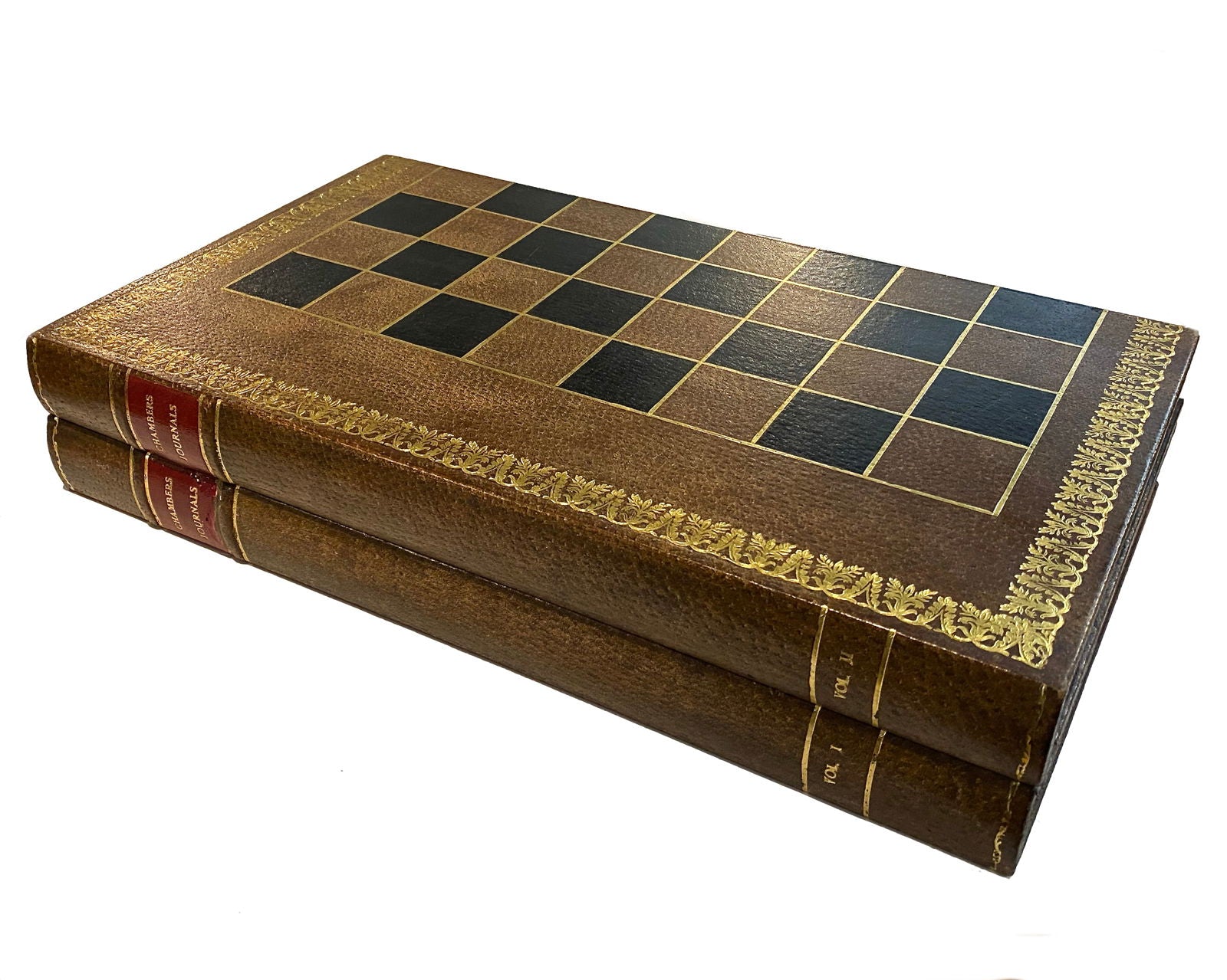 Fine Leather Chess Board/Book, circa 1920 - Luke Honey | Antiques, Chess, Backgammon & Games