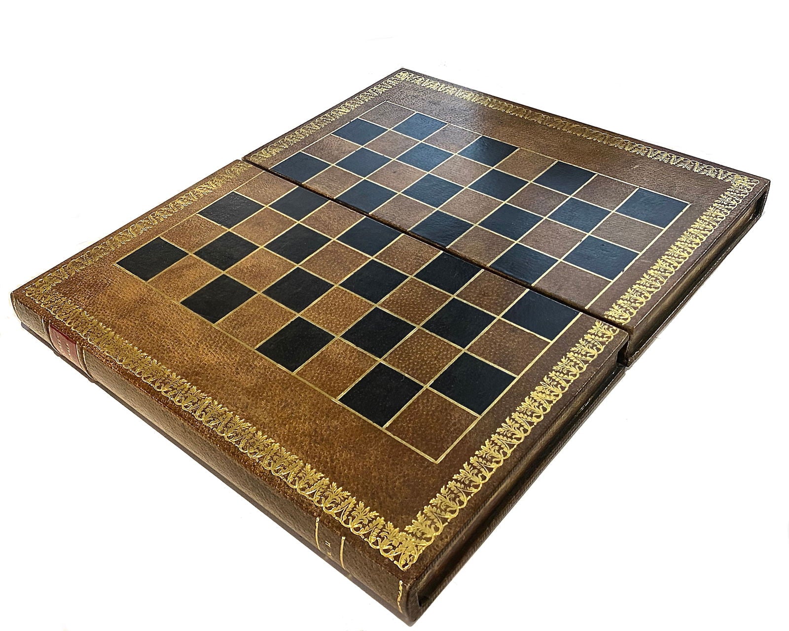 Fine Leather Chess Board/Book, circa 1920 - Luke Honey | Antiques, Chess, Backgammon & Games