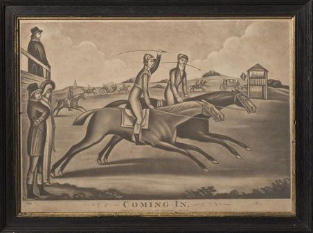 Coming In, Monochrome Racing Mezzotint, 1806 - Luke Honey | Antiques, Chess, Backgammon & Games