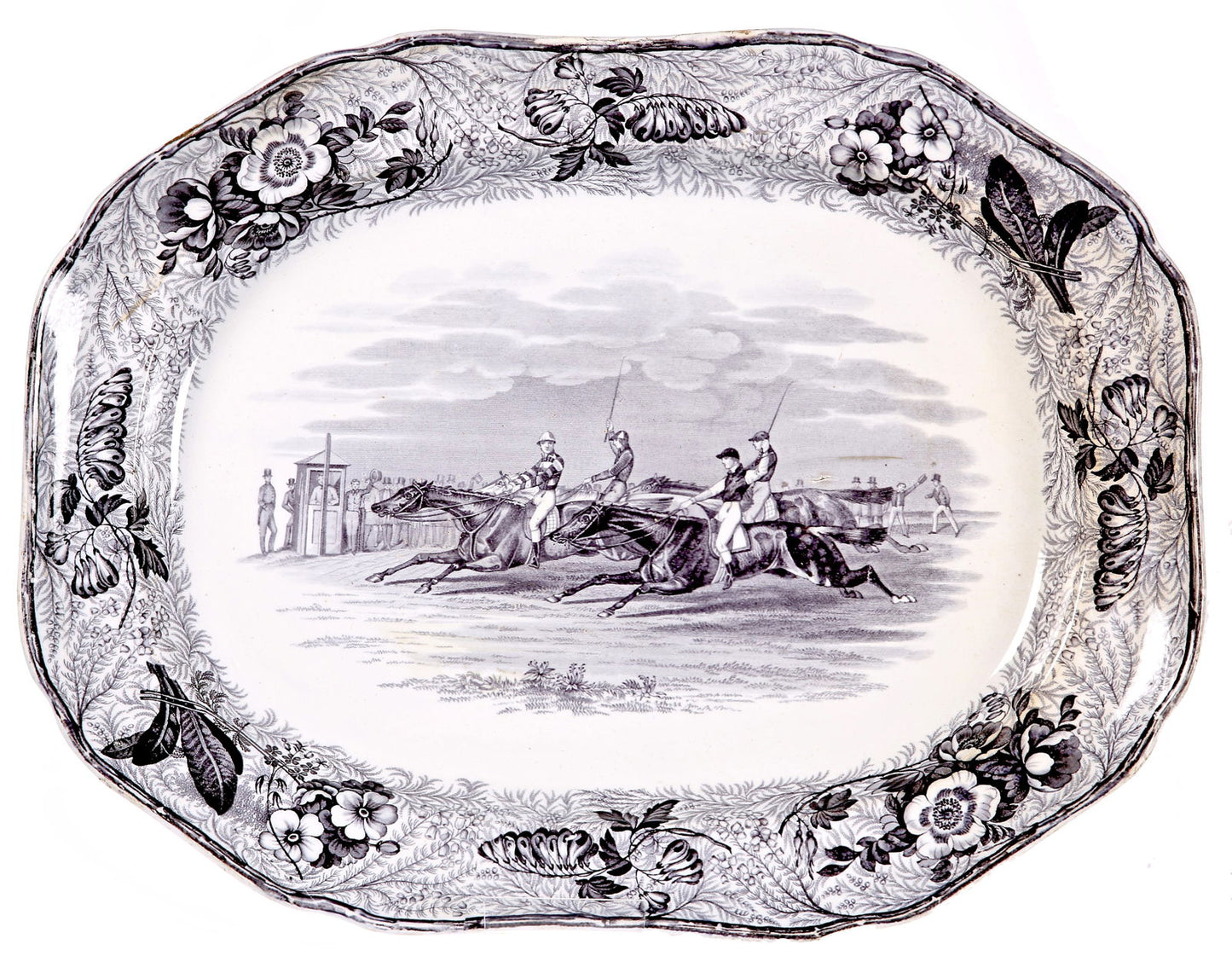 Copeland & Garrett ‘Racing’ Platter, 1846 - Luke Honey | Antiques, Chess, Backgammon & Games