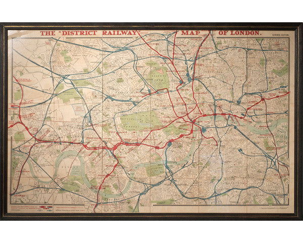 District Railway Map of London, 1908 - Luke Honey | Antiques, Chess, Backgammon & Games