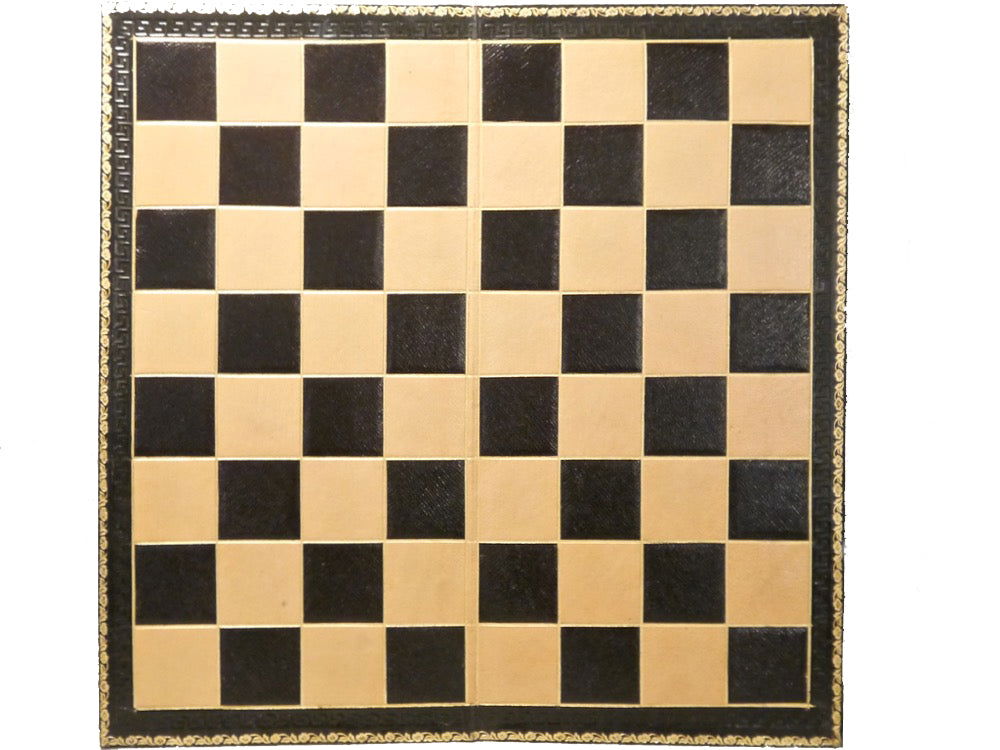 English Leather Chess Board, circa 1880 - Luke Honey | Antiques, Chess, Backgammon & Games