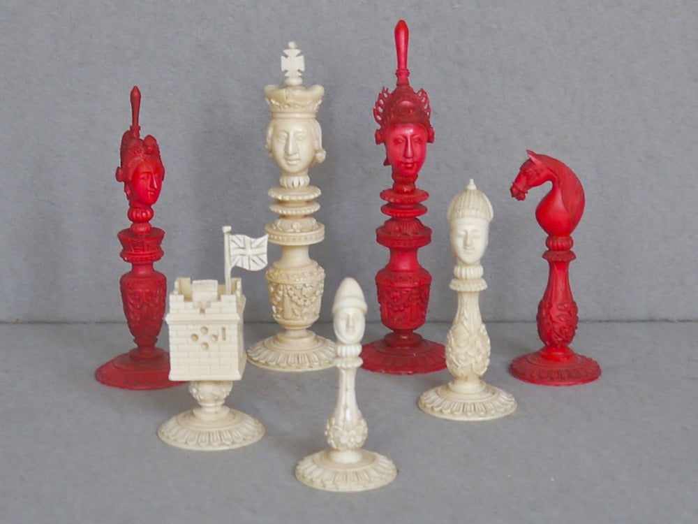 Fine Macao Export Chess Set, circa 1810 - Luke Honey | Antiques, Chess, Backgammon & Games