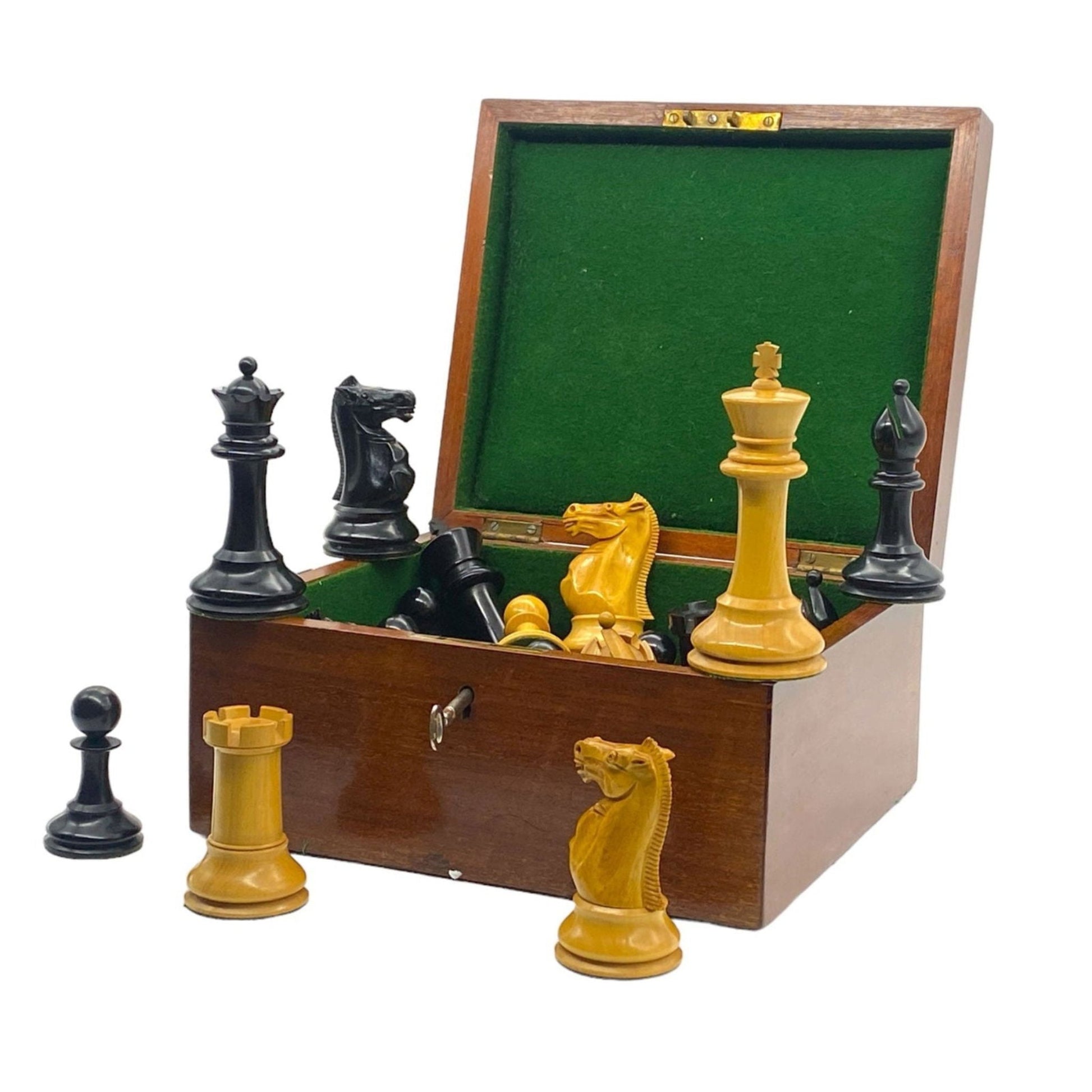 Fine Staunton Chess Set by F. H. Ayres, c. 1890 - Luke Honey | Antiques, Chess, Backgammon & Games