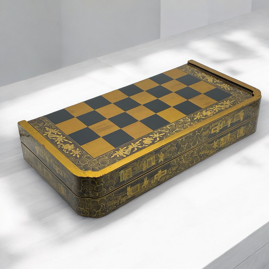 Canton Export Chess/Backgammon Board, 19th Century