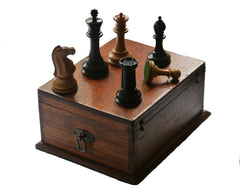 Fine Antique Staunton Chess Set, Large Size